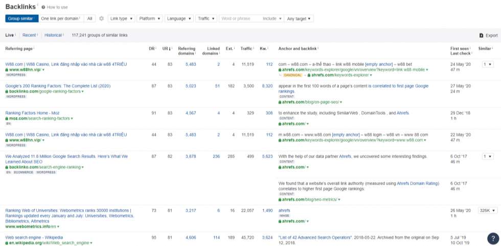 Backlinks