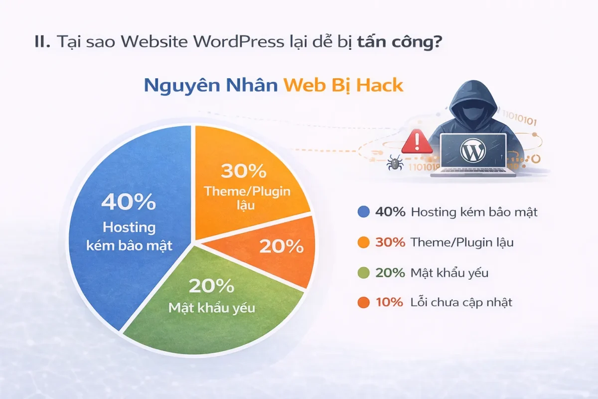 Tại sao Website WordPress lại dễ bị tấn công?