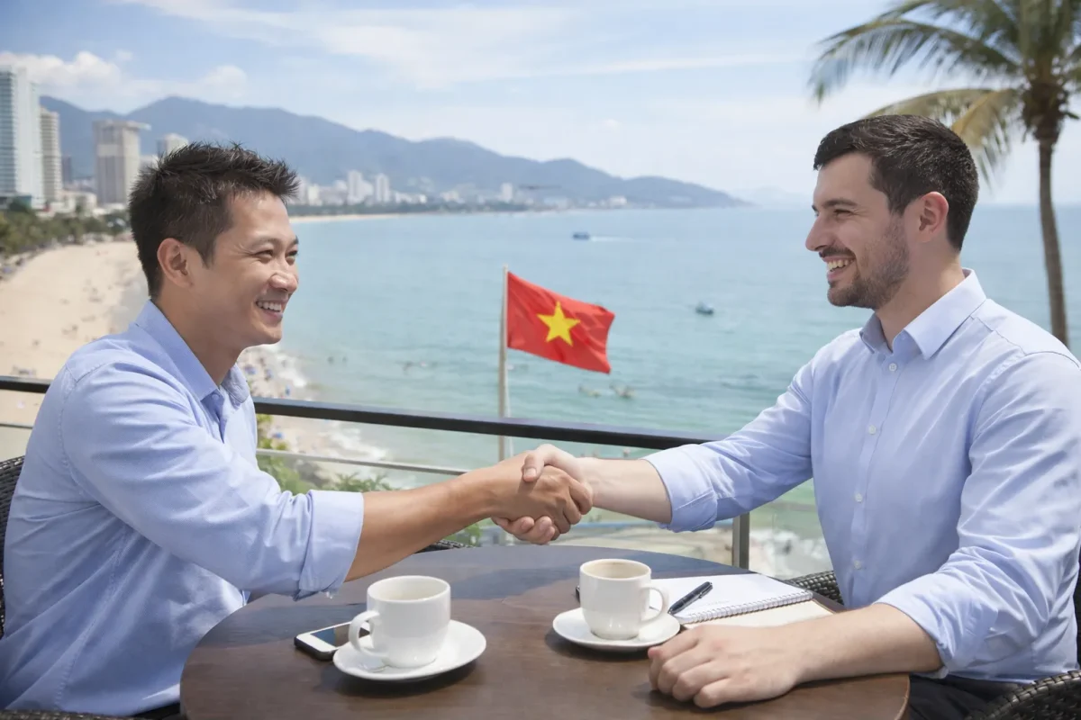 Bắt tay 2 người đàn ông