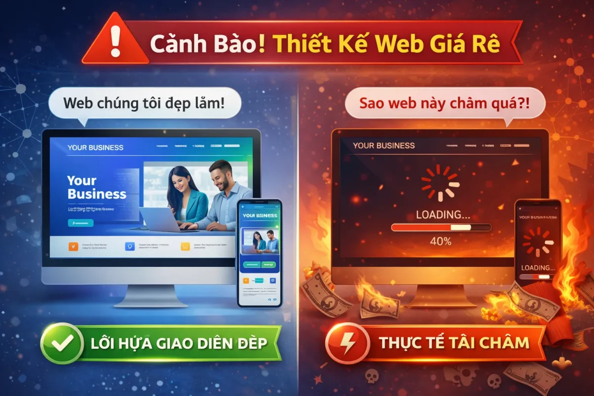 So sanh giua thiet ke website giao dien dep tren desktop va toc do tai trang cham tren mobile.